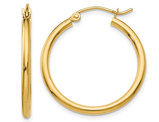 Small Hoop Earrings in 14K Yellow Gold 1 Inch (2.00 mm)